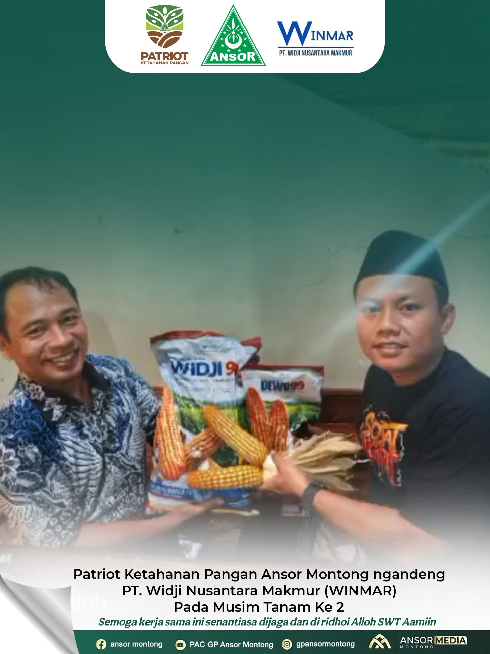Wujudkan Ketahanan Pangan, PAC GP Ansor Montong Gandeng PT WINMAR Tanam Jagung Unggul