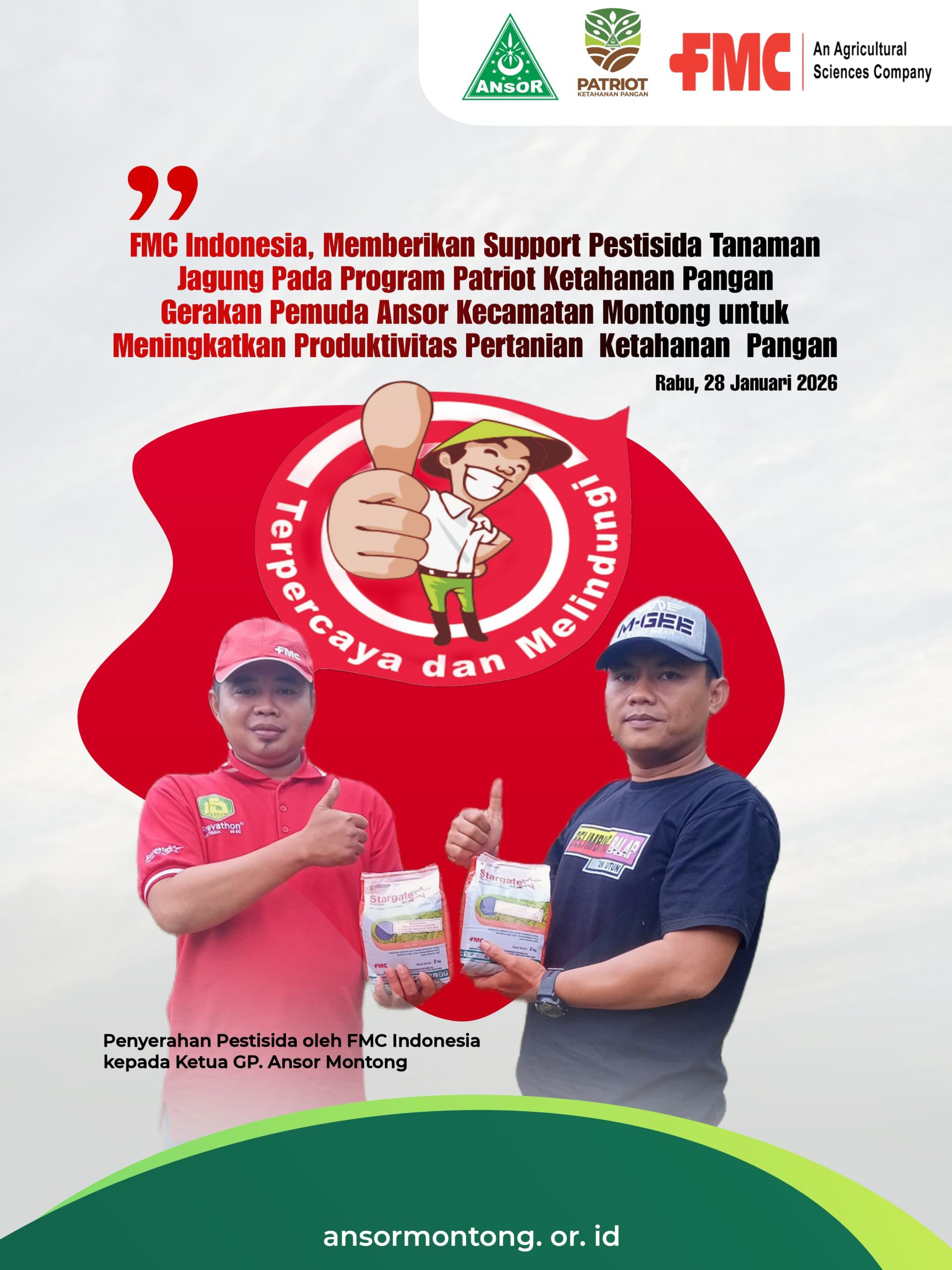 Demi Sukseskan Program Pertanian, PAC GP Ansor Montong Gandeng FMC Indonesia untuk Pendampingan dan Support Pestisida
