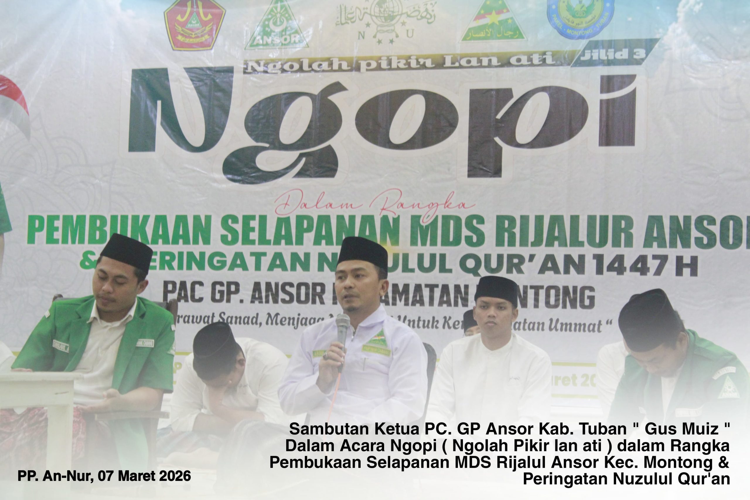 Perkuat Literasi Kitab Kuning, PAC GP Ansor Montong Gelar NGOPI Jilid III dan Peringatan Nuzulul Qur’an